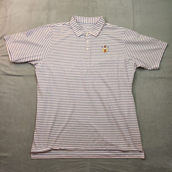 B. Draddy Other - B. Draddy Polo Shirt Men's XL Pink Blue Striped Short Sleeve Golf Pima‎ Cotton